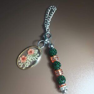 Tumbler Handle Jewelry Beaded Cup Charm Bag Charm Pressed Flower Gift Idea